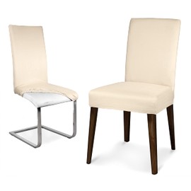 BEAUTEX Microfibre Chair Cover Sets, Microfibre Chair Cover, Elastic Stretch Cover, Choice of Size and Colour (Set of 2, Cream)