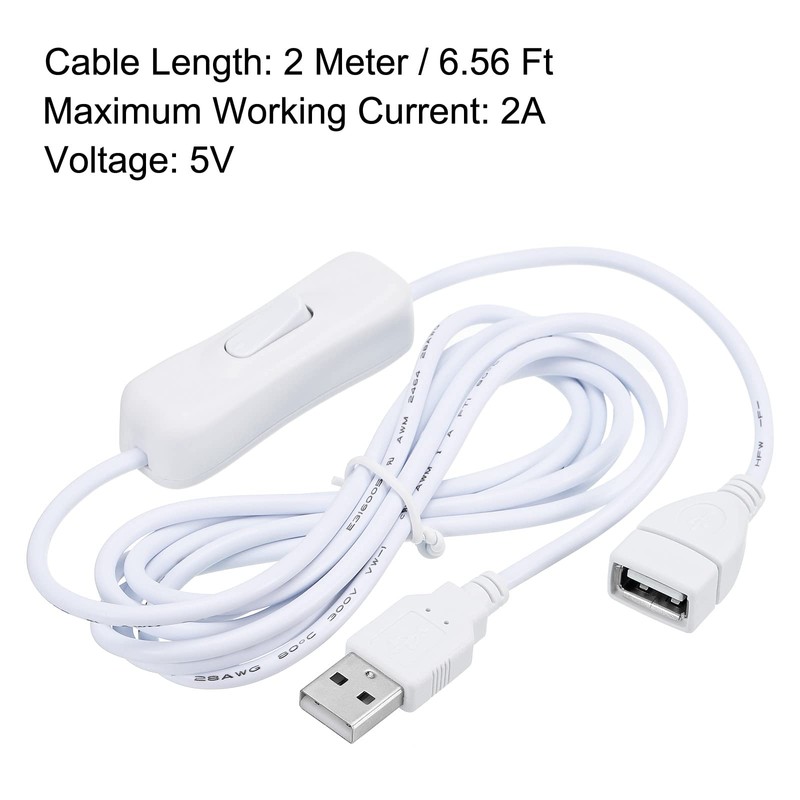 MECCANIXITY USB Extension Cable with ON/Off Switch 2 Meter USB