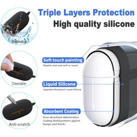 USTIYA Case for Beats Powerbeats Pro 2 Protection Cover Transparent Key Chain Strap Protection Wireless Charging (Black)