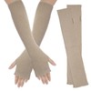 AUYAO Wool Blend Warm Arm Warmers, Cashmere Feel Fingerless Gloves