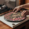 Qehuruxo Skull Rose Print Slipmatt Felt Disc for Crosley Black