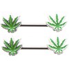 Body Vibe Pot Leaf Forward Facing 14g 1/2 Nipple Bars