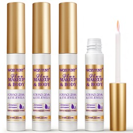 Face Makeup Glue for Rhinestones, 4 PCS Rhinestones Face Glue for Cosplay Makeup, Waterproof Body Glue for Wig Face Gems Eye Body Glitter, Eyelashes & Hair Gems, Gentle Skin Glue for Women