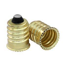 Seimneire Pure Copper E14 to E12 Adapter Converter, European to Candelabra Screw Light Socket Reducer, 12Pcs Gold Lamp Bulb Adapter