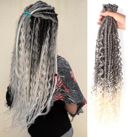 24 Inch Synthetic Dreadlock Extensions Hippie Single Ended Dreads 0.6 cm Width Loc Extensions Reggae Style Crochet Hair for Women (T1B/613, 3 Styles Mixed 24 Inch(6 Strands))