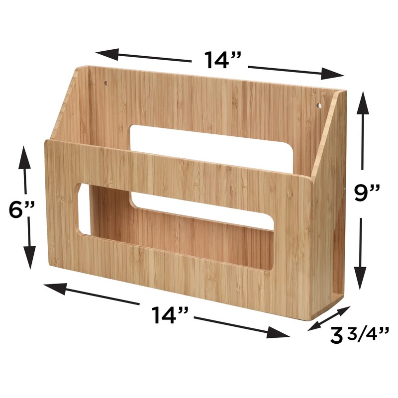 Bamboo Wall Mounted Kitchen Organizer & Holder for Foil, Wax