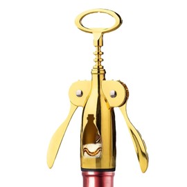 Sipoyen Gold Wine Opener Heavy Duty Wing Corkscrew with Bottle Opener Ergonomic Non-Slip Wing Handle Multifunctional Wine Bar Acessories