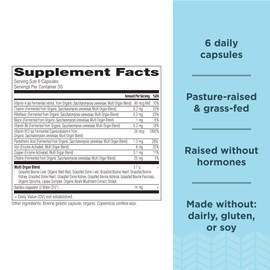 Ancient Nutrition Organ Supplements, Grass-Fed and Wild Organ Complex Capsules, Liver, Heart, Kidney Supports Organ, Cognitive, and Immune System Health, 180 Ct