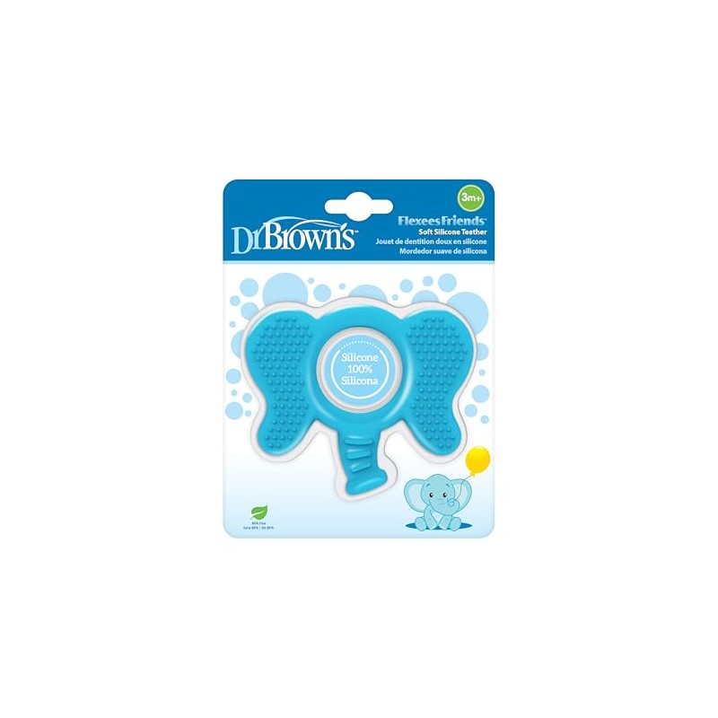 Dr. Brown's Flexees Friends - Mordedor de silicona con elefante,