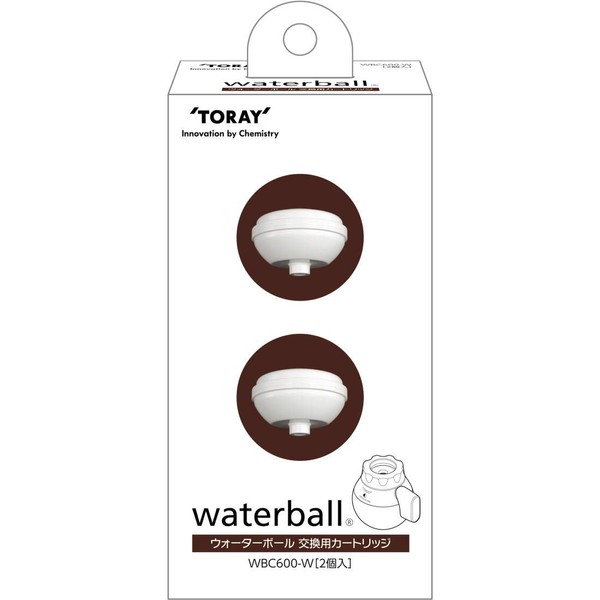 Toray WBC600-W Water Filter Cartridge, Replacement, 2 Pieces, Small Faucet, Direct Connection Type, Water Ball