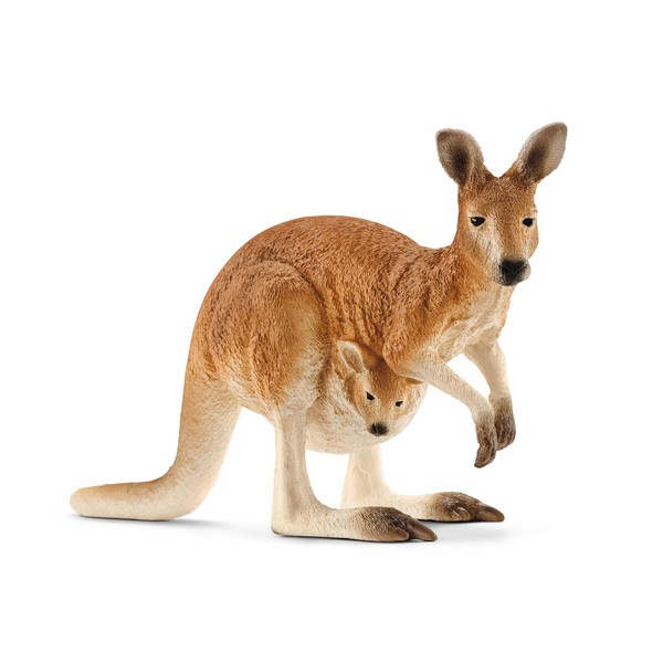 SCHLEICH Wild Life Kangaroo Educational Figurine for Kids Ages 3-8