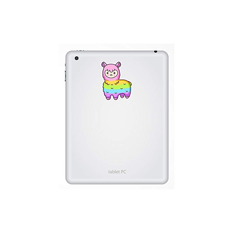 2 x 10cm Rainbow Llama Vinyl Stickers - Alpaca Fun
