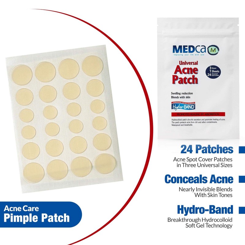 Acne Pimple Patch Absorbing Cover 24 Count 3 Sizes