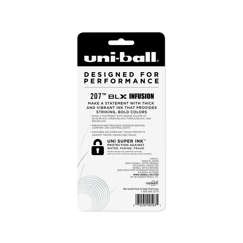 uni-ball 207 BLX Infusion Retractable Gel Pens, Medium Point (0.7mm),