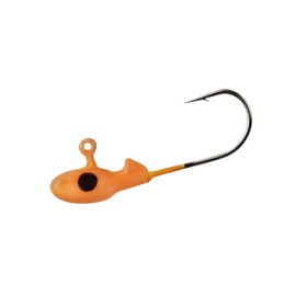 Crappie Pro Mo' Glo Glow-in-The-Dark Jig Heads for Soft Plastic Crappie Fishing Baits, Accessories for Freshwater Fishing, Pack of 10, Orange Glo, 1/8 oz