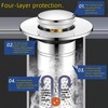 KaiLeQi Bathroom Sink Drain Strainer, Stainless Steel Pop-Up Stopper with