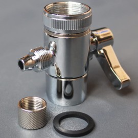 PAROAD 1-Way 3/8 Inch OD Chrome Plated Tap Diverter Valve for Worktop Water Filter, Water Purifier, RO Reverse Osmosis Filter, Hose Tap Adapter