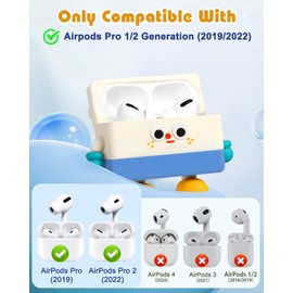Boaretiu for AirPods Pro/Pro 2nd Generation Case - Cute KawaiiMilk with Keychain for AirPods Pro & Pro 2 Case Cover Funny 3D Soft Silicone Fun Cool for Girls Women Teens Boys