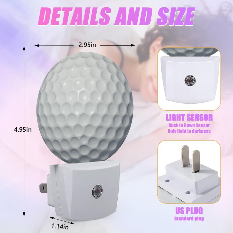 GANTINIR Golf Ball Night Light Sport Ball Night Lights LED