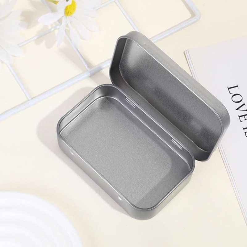 CHENLONB Tin Can Mini Box, Metal Storage Case, Small Storage