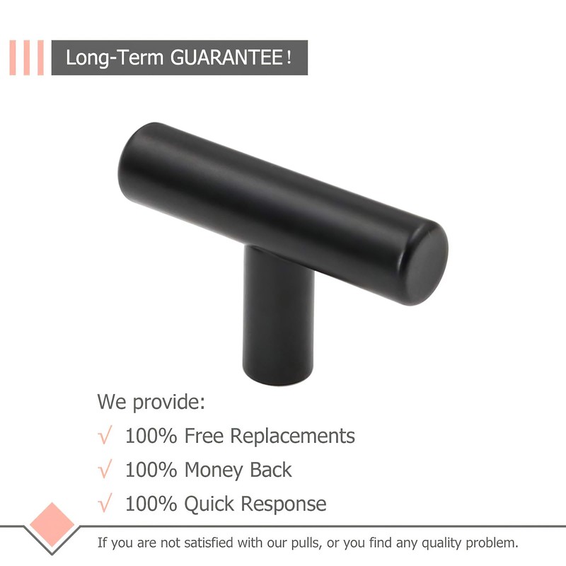 LONTAN 12 Pack Matte Black Kitchen Cabinet Knobs Black Cabinet