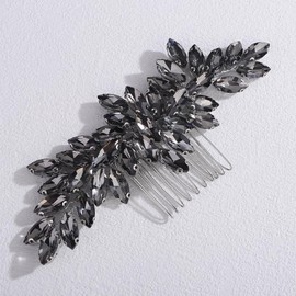 Lenjicons Teardrop Rhinestone Hair Comb Bridal Headpiece Rhinestone Wedding Hair Comb Luxury Crystal Bridal Headband Wedding Hair Accessories for Women (tawny)