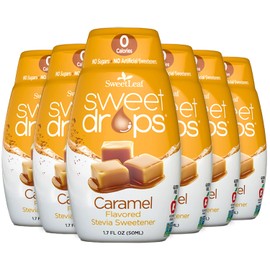 SweetLeaf SweetLeaf Sweet Drops Caramel Stevia Liquid Sweetener - Flavor Foods, Keto Coffee with Sugar Free, 0 Calorie, Non-Glycemic Response SweetLeaf Stevia Drops, 1.7 Fl Oz Ea (Pack of 6)