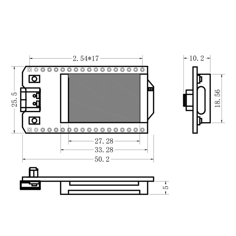 HiLetgo ESP32 OLED WiFi Kit V3 Tipo-C ESP-32 visualización OLED