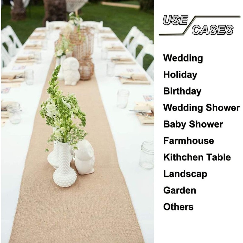 30cm x 10m Hessian Table Runner - BIT.FLY Burlap Fabric