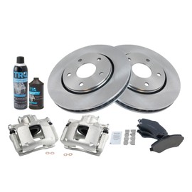 Front Brake Pad & Rotor Kit Brake Caliper Brake Chemical Kit Brake Pads Brake Rotor Ceramic Compatible with 2009-2013 Dodge Journey