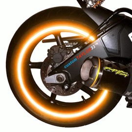 customTAYLOR33 Orange High Intensity Grade Reflective Copyrighted Safety Rim Tapes - (Must Select Your Rim Size) (29" (TIRE Size, for Bicycles/eBikes))