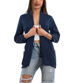 Toocool Blazer VI-80021 Women's Jacket Elegant Casual Basic Single Breasted Spring, darkblue