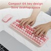 Compact Wireless Keyboard and Mouse Combo, Colorful Round Keycap, Soundless