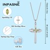 Inpasne Cross Necklace for Women 925 Sterling Silver Infinity Butterfly