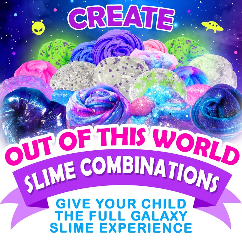 Original Stationery Galaxy Slime Kit & Maker Set with Glow