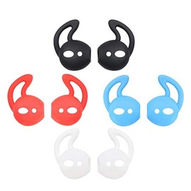 ALXCD Earbud Cover Replacement for Airpod, 4 Pairs Anti-Slip Sport Silicone Earbud Covers, Fit for Airpod Headphone [Black/White/Blue/Red]