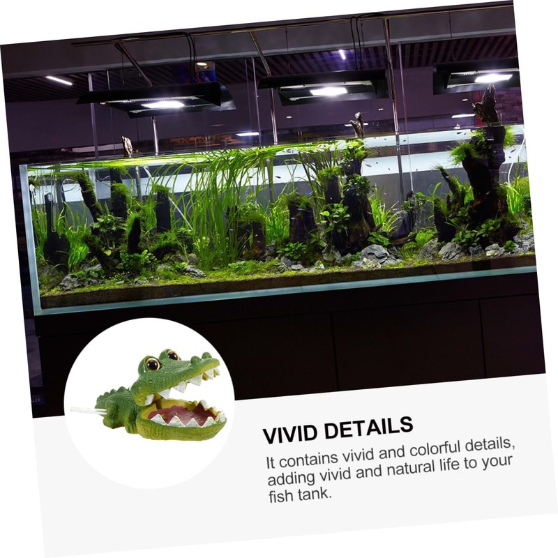 Zerodeko Alligator Bubbler Aquarium Decor Simulative Fish Tank Ornament Safe