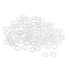 sourcing map Flat Washer Nylon M6 Seal 11 mm OD 6 mm ID 0.8 mm Thick Clear for Tap Pipe Water Hose Insulation Screws Pack of 200