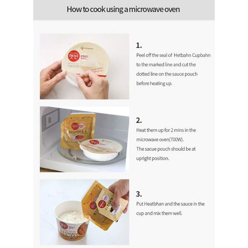 Cupbahn Korean Pre-Cooked Meal with White Rice - 25 Taste