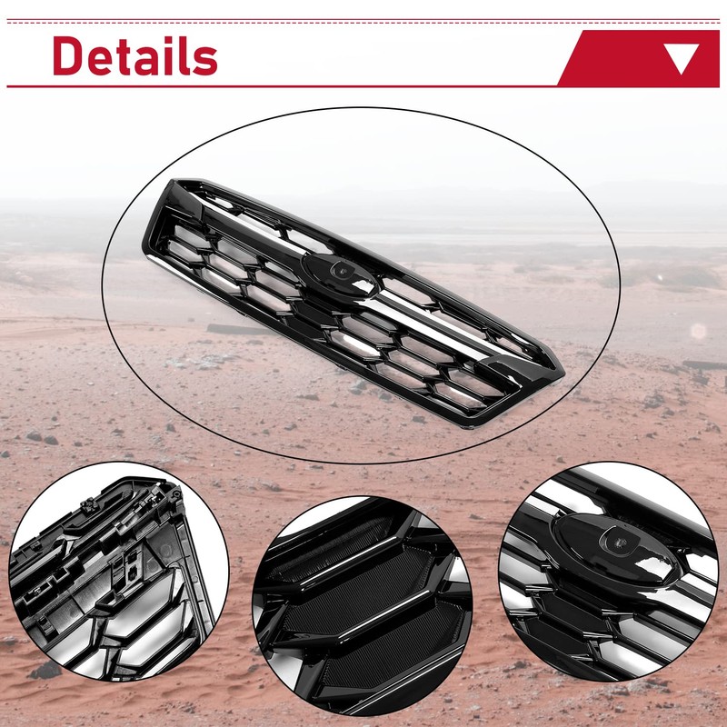 HECASA Grille With Molding Trim Compatible with 2018-2020 Subaru Crosstrek