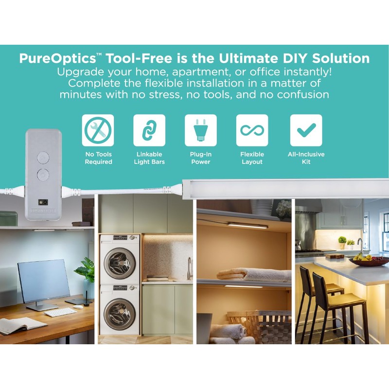 BLACK+DECKER LED Under Cabinet Light Kit, Motion Sensor, Dimmable, Linkable,