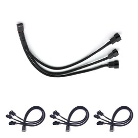 Pack of 4 3-Way 4-Pin PWM Fan Splitter Cable - 30 cm For Connecting Three PWM Fans From Your PC Case or CPU Cooler
