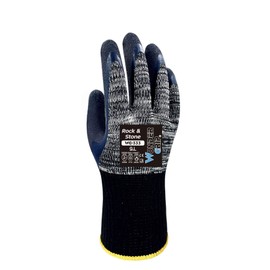 Wonder Grip WG-333 Rock & Stone Work Gloves with Double Latex Coating, Cut-Proof, Cold Protection, Heat Protection Gloves for Secure Gripping, Size XXL / 11, Grey & Black