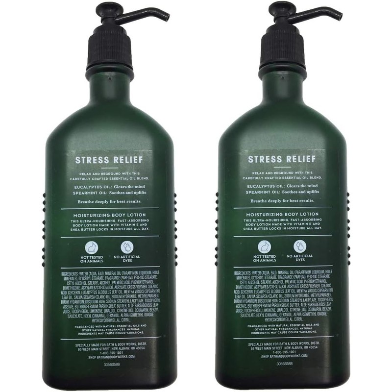 Bath and Body Works Aromatherapy Body Lotion Eucalyptus Spearmint (2-Pack),