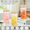 4 Pack 20oz Hobnail Drinking Glasses with Bamboo Lids and