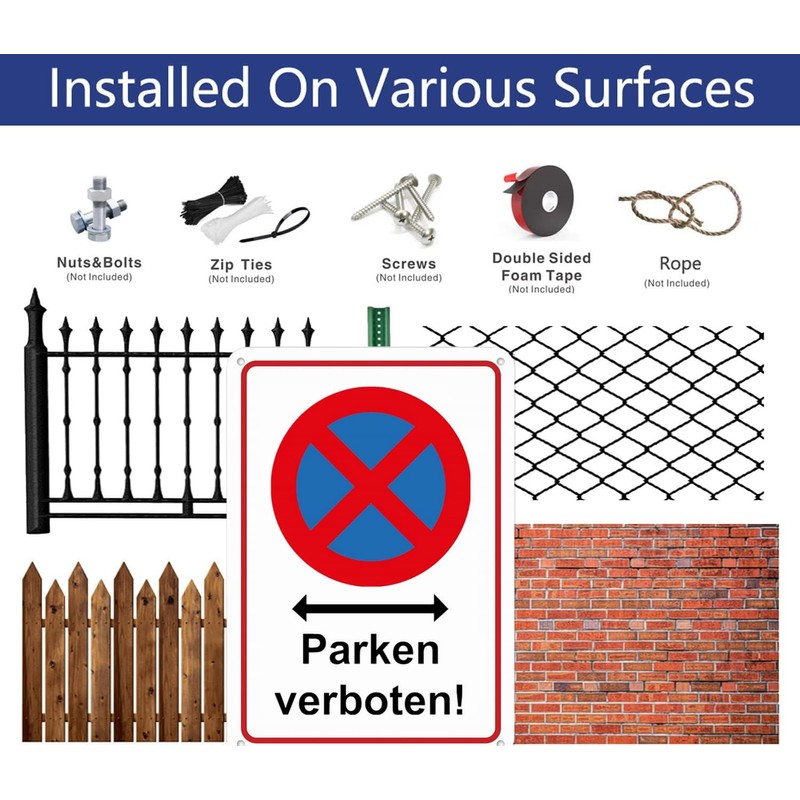 2 x Parking Prohibited Aluminium Reflective, 25 x 35 cm