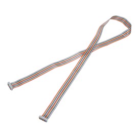 sourcing map IDC Rainbow Wire Flat Ribbon Cable 2.54mm Pitch 20 Pin Connection Line FC Dual Female Gray Connector for DIY Experiment 4 Ft Length 1 Pcs