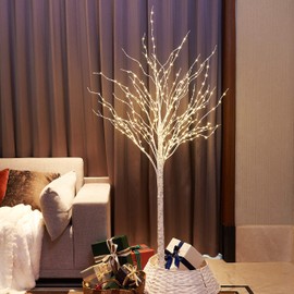 LIGHTSHARE Lighted Birch Twig Tree with Fairy Lights 2 Sets 8FT 994 LED Lights for Indoor Outdoor Home Christmas Holiday Decoration