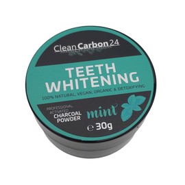 CleanCarbon24 Tooth Powder Vegan & Fluoride Free - Whitening Through Activated Carbon & Fresh Mint | Organic Dental Cosmetics for Whiter Teeth & a Natural Detox Smile