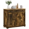 HOMCOM Sideboard with Solid Wood Countertop, Modern Kitchen Storage Cabinet,